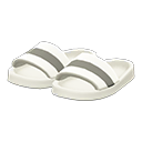 浴室拖鞋 [白色] (白色/灰色)