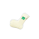 paire de chaussettes de kilt [Rubans verts] (Blanc/Vert)
