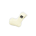 calcetín para kilt [Cintas negras] (Blanco/Negro)