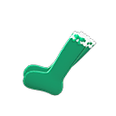 frilly knee-high socks [Green] (Green/White)