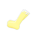 frilly knee-high socks [Yellow] (Yellow/White)