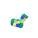 sokken met kleurvlakken [Groen] (Groen/Veelkleurig)
