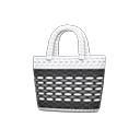striped basket bag [Black & white] (Black/White)
