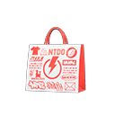 bolsa de compra electrónica [Rojo] (Blanco/Rojo)