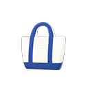 bolsa de tela simple [Azul] (Blanco/Azul)