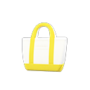 bolsa de tela simple [Amarillo] (Blanco/Amarillo)