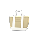 simple tote bag [Beige] (Beige/White)