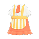 café-uniform dress [Orange] (Orange/White)