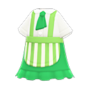 咖啡店制服连身裙 [绿色] (绿色/白色)