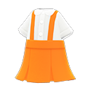 jupe à bretelles [Orange] (Orange/Blanc)