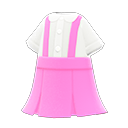 юбка на подтяжках [Розовый] (Розовый/Белый)