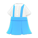 jupe à bretelles [Bleu] (Bleu/Blanc)