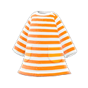 粗横纹连身裙 [橘色] (橘色/白色)