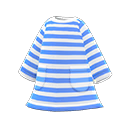 粗横纹连身裙 [蓝色] (蓝色/白色)