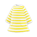 粗横纹连身裙 [黄色] (黄色/白色)