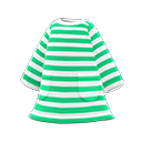gestreepte jurk [Groen] (Groen/Wit)