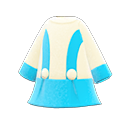 retro A-line dress [Light blue] (White/Aqua)