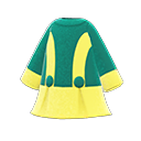 retro A-line dress [Yellow] (Green/Yellow)
