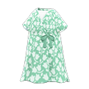 交叉V領綁帶連身裙 [綠色] (綠色/白色)