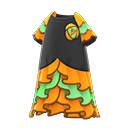 vestido de rumba [Naranja] (Naranja/Negro)