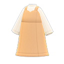 robe à col en cœur [Beige] (Beige/Blanc)