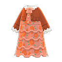платье с воланами [Коричневый] (Оранжевый/Коричневый)
