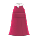 full-length dress with pearls [Berry red] (Red/White)