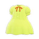 pintuck-pleated dress [Lime] (Yellow/Orange)