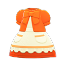 vestido de cuento [Naranja] (Naranja/Blanco)