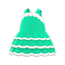 robe d'été poupée [Vert] (Vert/Blanc)