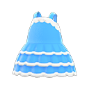 吊带蛋糕裙 [天蓝色] (蓝色/白色)
