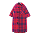 maxi robe chemise [Rouge] (Rouge/Bleu)