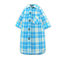 платье-рубашка в клетку [Голубой] (Аквамариновый/Белый)