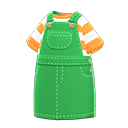 robe salopette [Vert] (Vert/Orange)