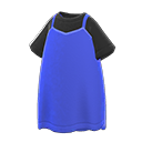 两件式细肩带连身裙 [蓝色] (蓝色/黑色)