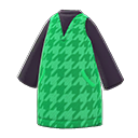 vestito pied de poule [Verde] (Verde/Nero)