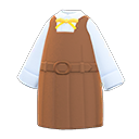 制服背心裙 [棕色] (棕色/白色)