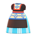 milkmaid dress [Blue] (Black/Blue)