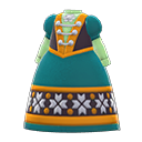 bunad-jurk [Groen] (Groen/Oranje)