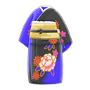 kimono appariscente [Blu] (Blu/Nero)