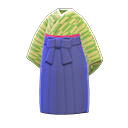 和服褶裙 [紫藍色] (藍色/綠色)