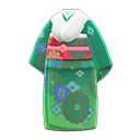 elegante kimono [Groen] (Groen/Rood)