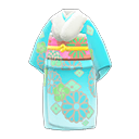 fancy kimono [Aqua] (Aqua/Pink)