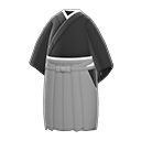 武士和服褶裙 [黑色] (黑色/灰色)
