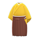 武士和服褶裙 [梔子黃] (黃色/棕色)