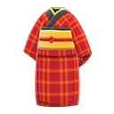kimono ordinaire ancien [Rouge] (Rouge/Jaune)