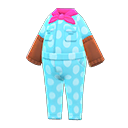 coveralls with arm covers [Blue] (Aqua/Brown)