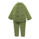traje de cuello mao [Verde bosque] (Verde/Verde)