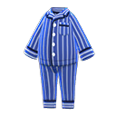 pijama de dos piezas [Azul marino] (Azul/Blanco)