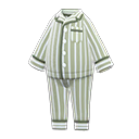 pijama de dos piezas [Gris] (Gris/Blanco)